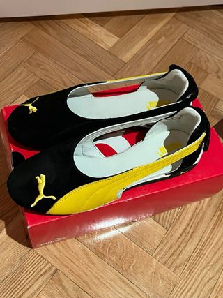 Sandalias Puma T39 vintage negro y amarillo