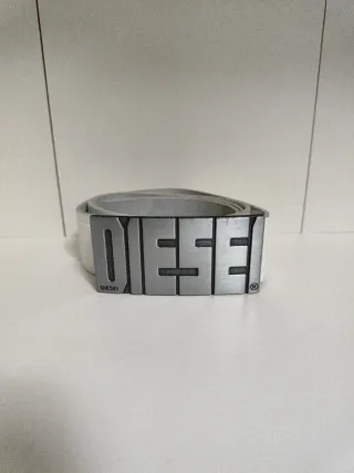 Cinturón Diesel Hebilla Grande Plateada