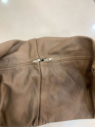 Borsa donna in pelle beige/marrone