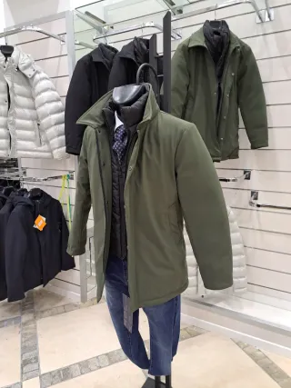 Giaccone impermeabile con pettorina verde Tg. S