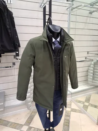 Giaccone impermeabile con pettorina verde Tg. S