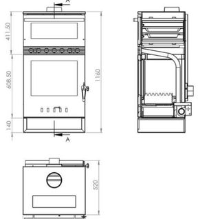 Estufa leña con horno - Takashi
