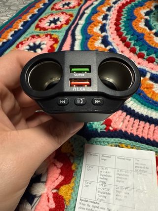 Cargador para mechero de coche doble USB Bluetooth