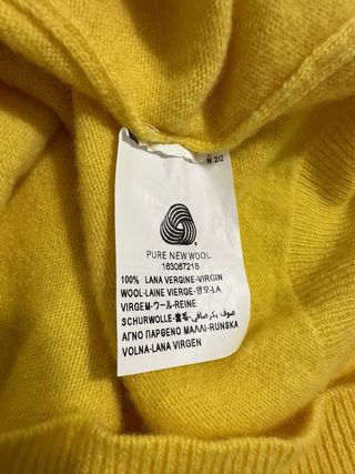 Jersey Benetton Lana Manga Larga Amarillo