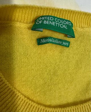 Jersey Benetton Lana Manga Larga Amarillo