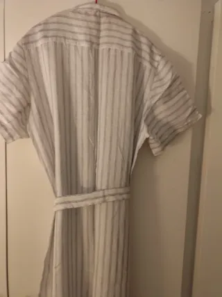 Mono lino rayas azules y blancas, mangas cortas