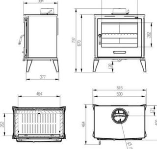 Estufa de Leña Iris 8kW Nueva BAR1010