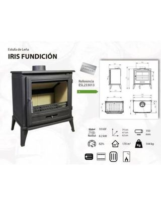 Estufa de Leña Iris 8kW Nueva BAR1010