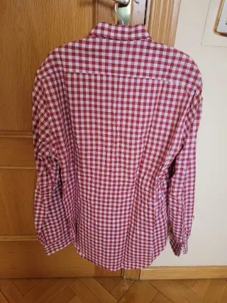 Camisa Zara Hombre Talla M Cuadros Rojo/Blanco