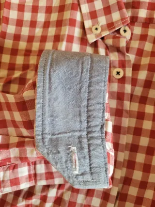 Camisa Zara Hombre Talla M Cuadros Rojo/Blanco