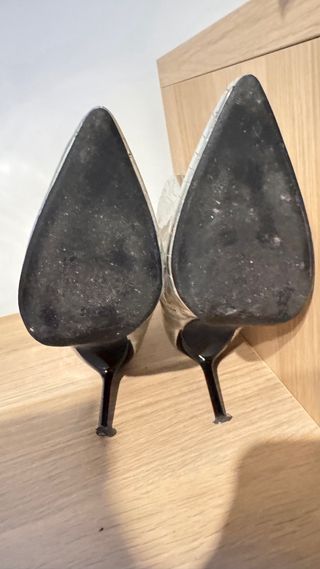 Botas plateadas Bershka tacón fino