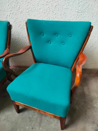 Sillones Tela Madera Suecia Mid Century