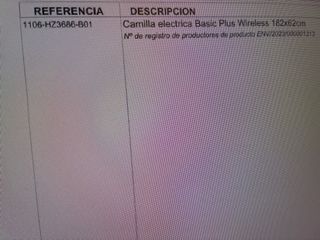 Camilla electrica Basic Plus Wireless 182x62 cm