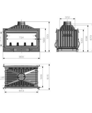 Estufa de Leña de 2 Caras Nueva BAR1007