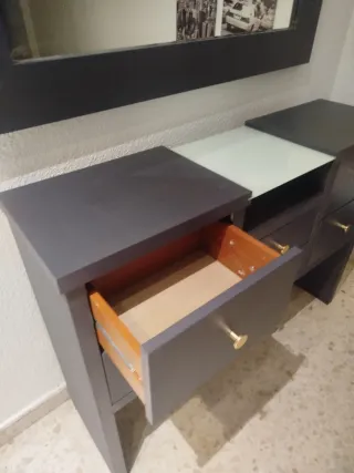 Mueble recibidor + 6 cuadros NY