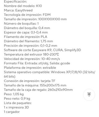 Mini Impresora 3D Easy Threed K10 sin estrenar