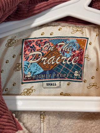 Chaqueta pana forro borreguito rosa Talla S