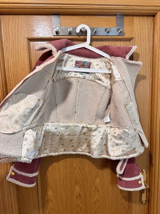 Chaqueta pana forro borreguito rosa Talla S