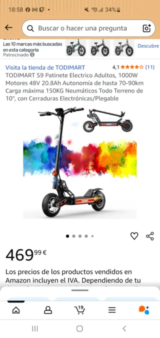 Patinete Todimar S9 1000w