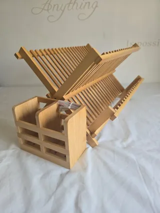 Conjunto Escorredor Loiça e Porta-Talheres Bambu