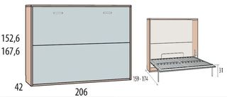 CAMA ABATIBLE MATRIMONIO WIN 135X190
