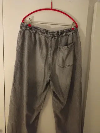 Pantalón vaquero mujer gris ancho