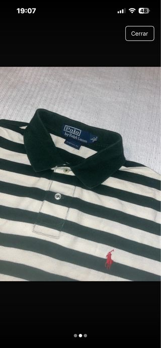 Polo Ralph Lauren Rayas Verde y Blanco