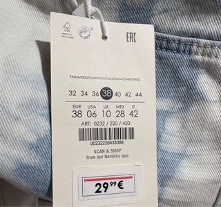 Pantalón Bershka Tie-Dye Blanco y Azul