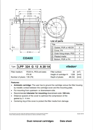 Filtro industrial captación polvo