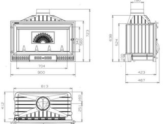 Hogar Estufa de Lena 90-1