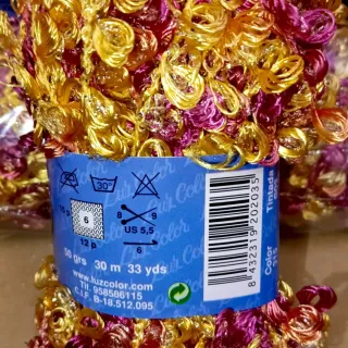 Lote 20 ovillos Fantasía fucsia oro