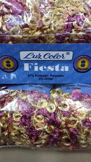 Lote 20 ovillos Fantasía fucsia oro