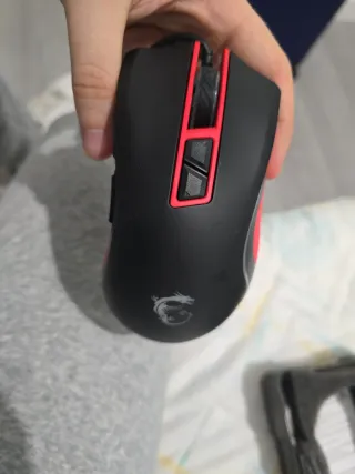 Ratón Gaming PC Negro y Rojo