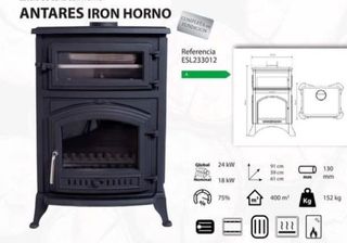 Estufa Leña Horno Antares 18 Kw VIC1023
