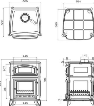 Estufa Leña Horno Antares 18 Kw VIC1023