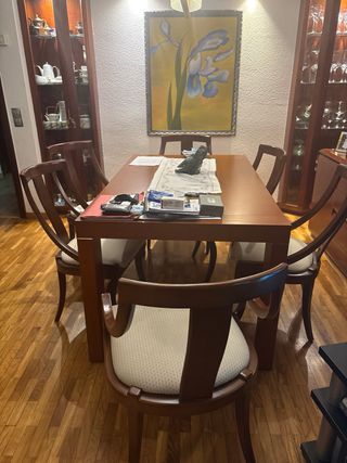 Mesa de salón y 6 sillas