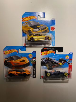 Lote 3 Hot Wheels: Honda Civic, McLaren, F1