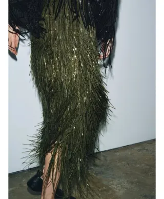 Falda flecos lentejuelas Zw Collection Talla XL