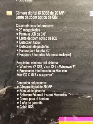 Fotocamera Digitale Polaroid IX6038 Zoom 60x