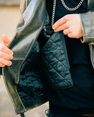 Chaqueta de cuero premium con forro desmontable