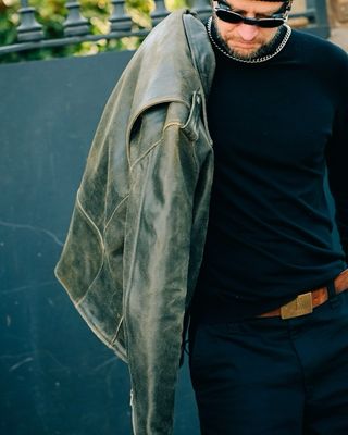 Chaqueta de cuero premium con forro desmontable