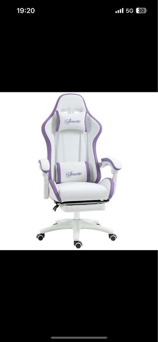 Silla Gaming Vinsetto Blanca y Morada