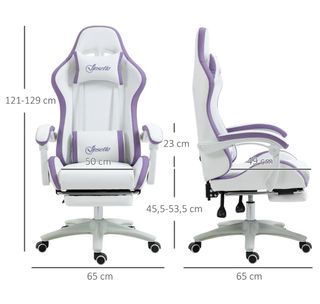 Silla Gaming Vinsetto Blanca y Morada