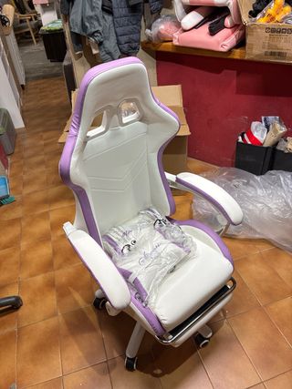 Silla Gaming Vinsetto Blanca y Morada