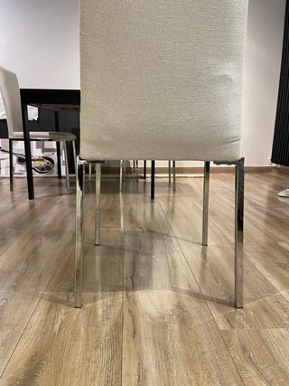 Juego de 4 sillas beige tapizadas