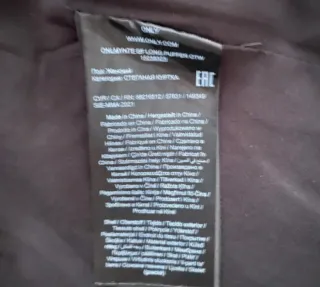 Abrigo acolchado Only negro