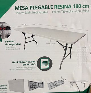 Noleggio Tavolo Pieghevole in Plastica 180cm