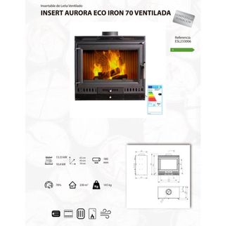 Estufa de Leña Insertable Aurora VIC1029