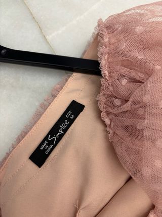 Vestido tul ceremonia rosa/marrón talla única