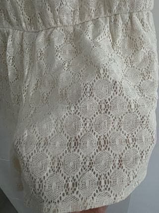 Mono Zara encaje blanco
